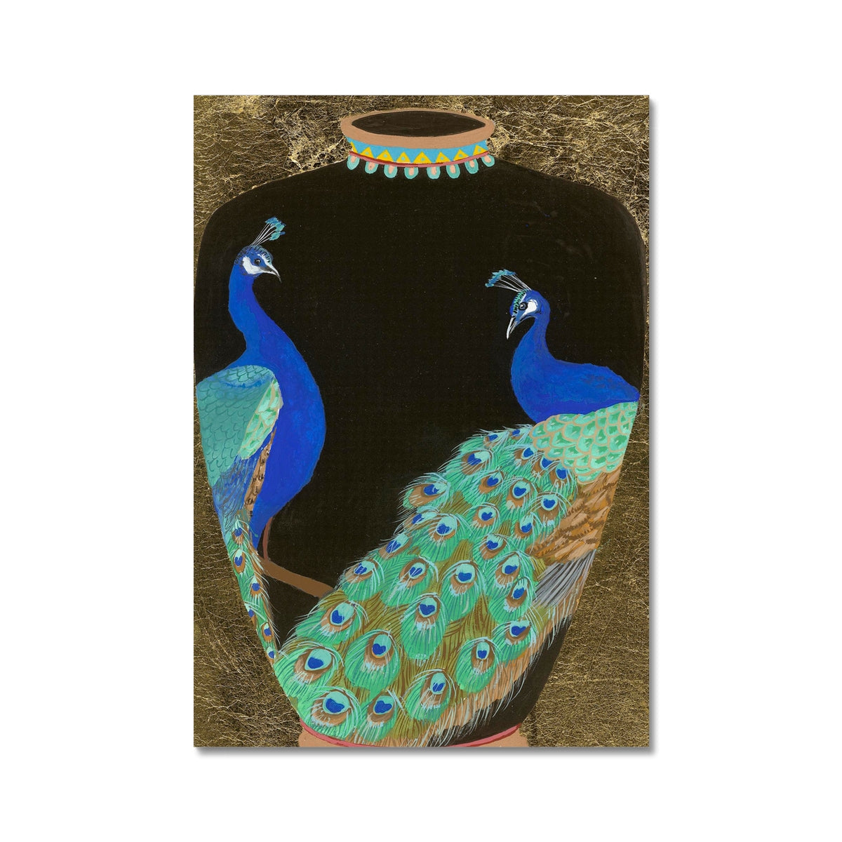 Peacock - Two Peacocks on a Japanese Vase | Fine Art Print