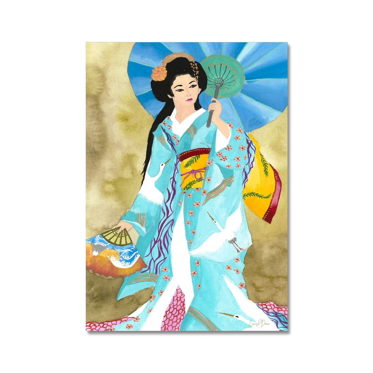 Kimono - Japanese Geisha with a parasol | Fine Art Print