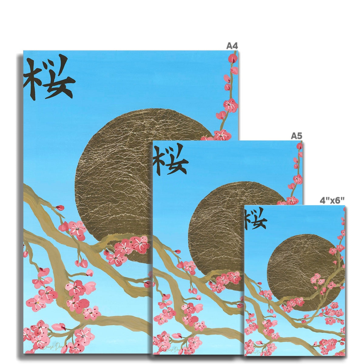 Sakura - Japanese Cherry Blossom with a Golden Sun | Fine Art Print