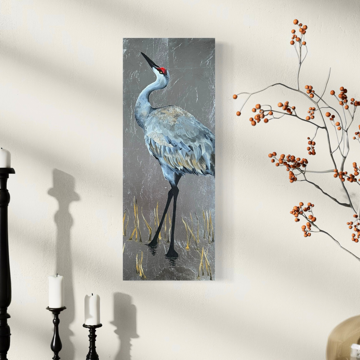Japanese Crane in Silver Waters