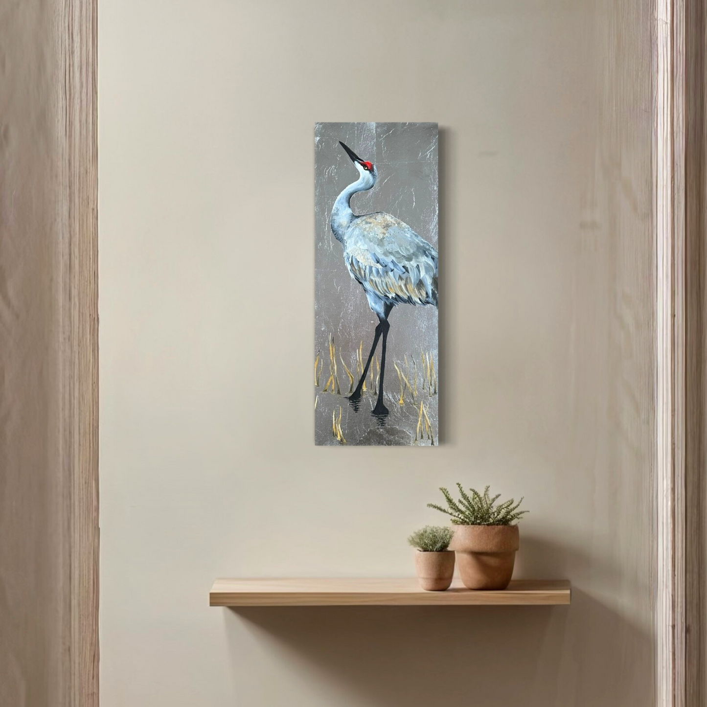 Japanese Crane in Silver Waters