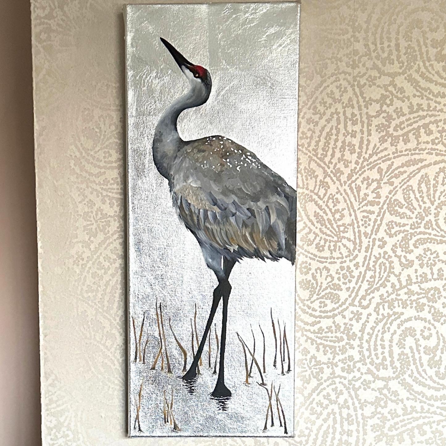 Japanese Crane in Silver Waters