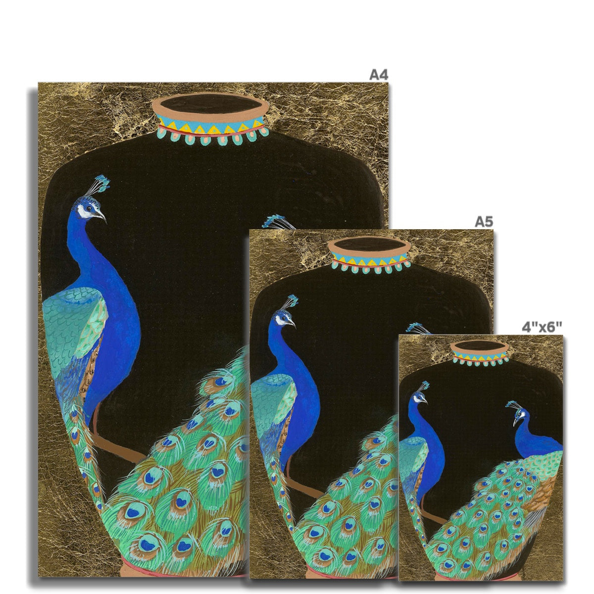 Peacock - Two Peacocks on a Japanese Vase | Fine Art Print