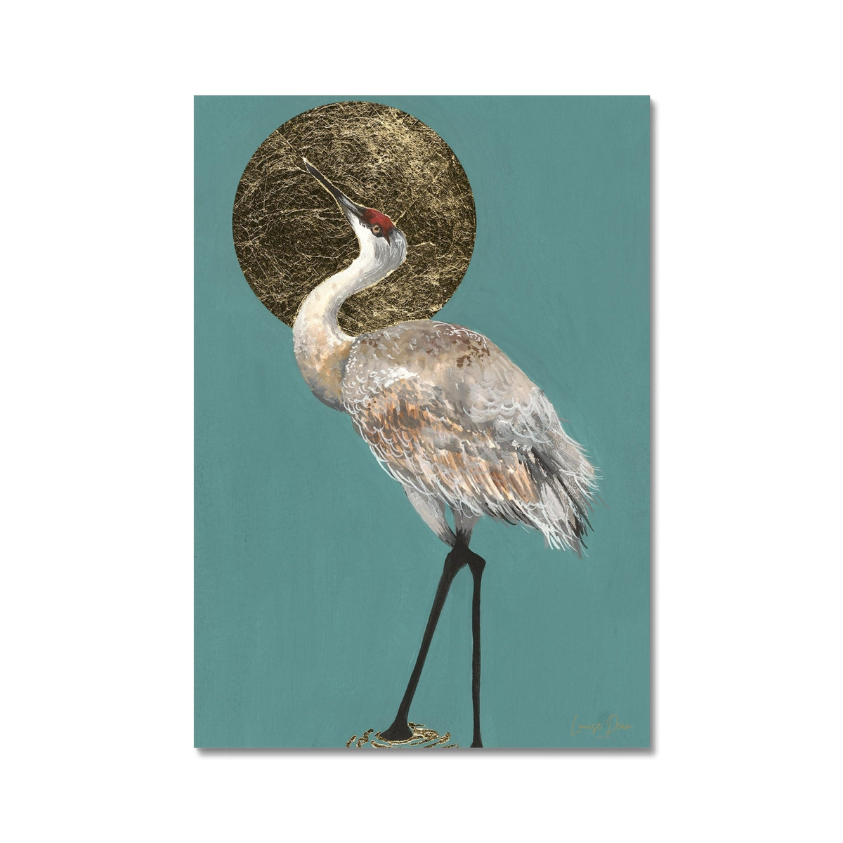 Japanese Crane - with a Golden Sun | Fine Art Print