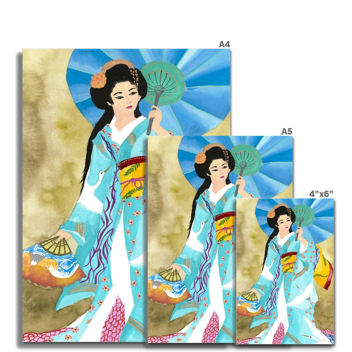 Kimono - Japanese Geisha with a parasol | Fine Art Print