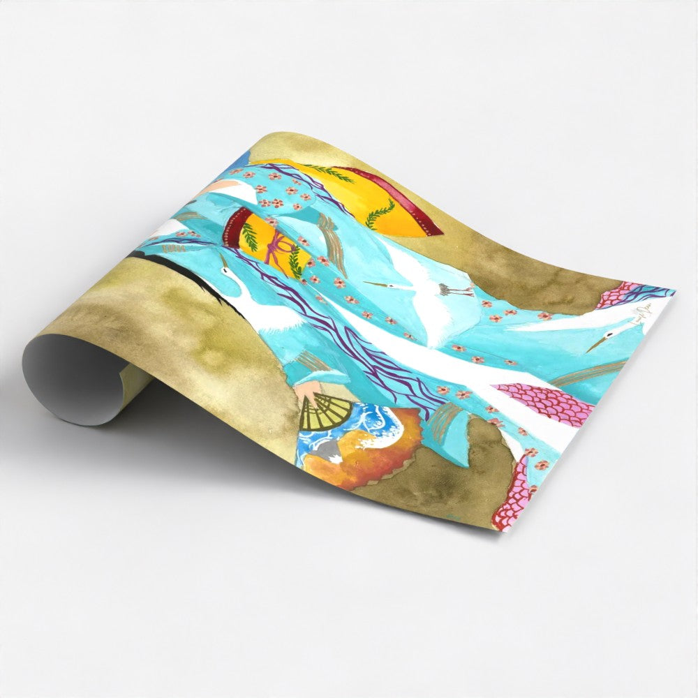 Kimono - Japanese Geisha with a parasol | Fine Art Print
