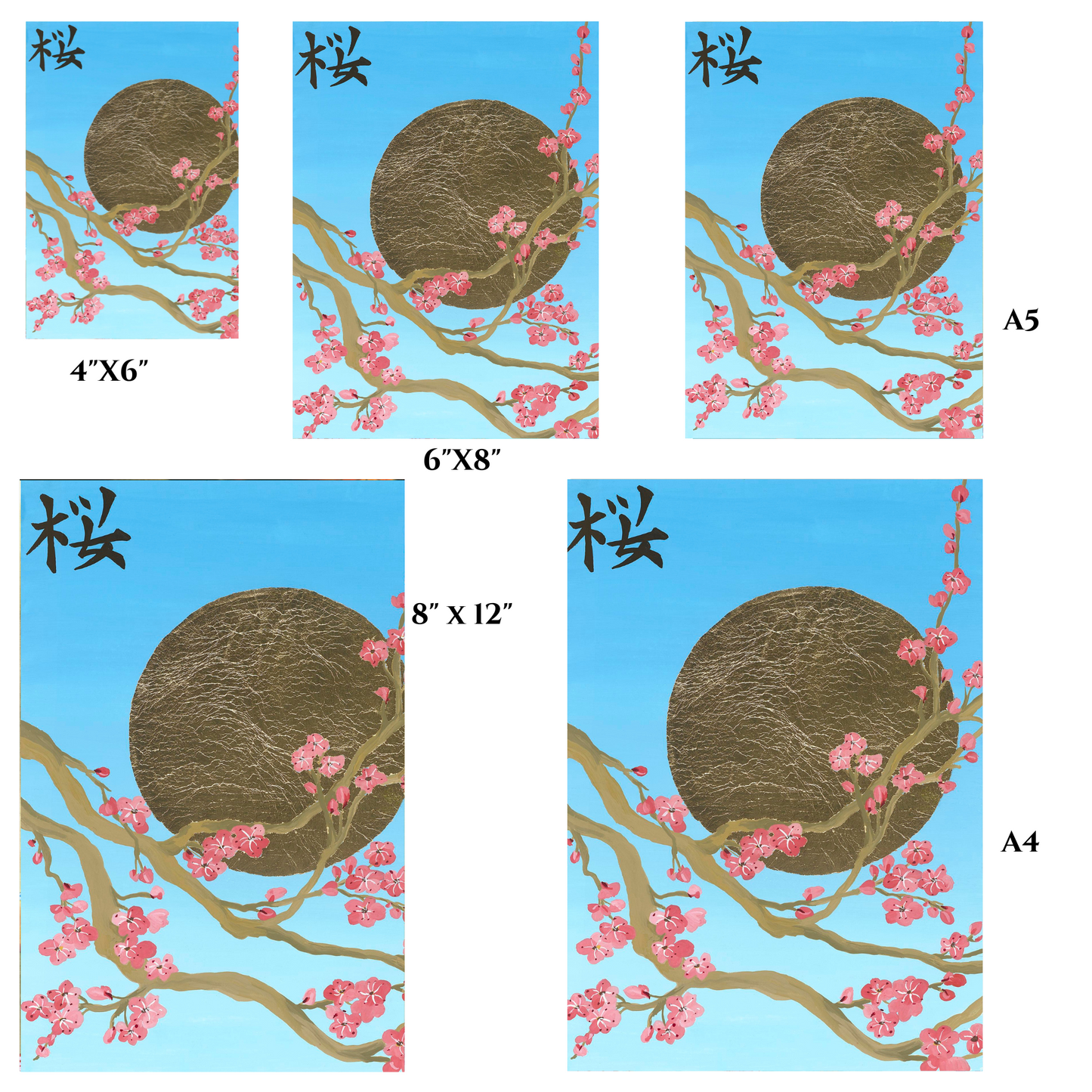 Sakura - Japanese Cherry Blossom with a Golden Sun | Fine Art Print