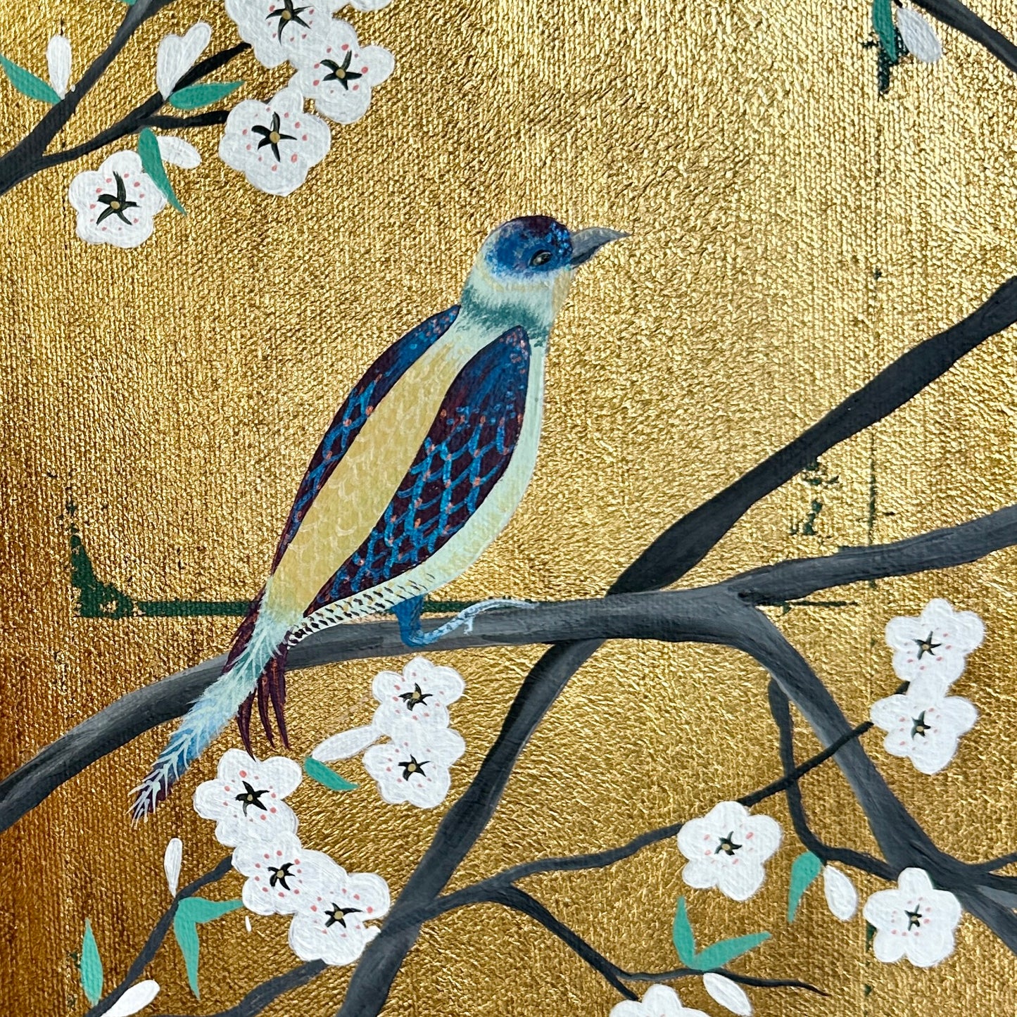 Glowing Springtime - goldleaf and acrylic on canvas
