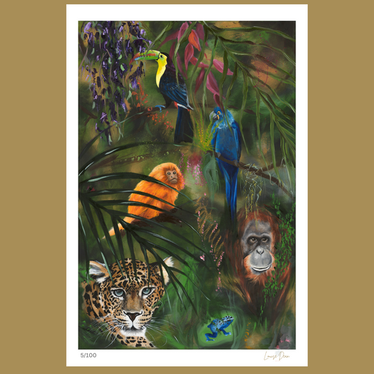 Endangered Animals of the Rainforest -  Ltd Edition Giclee Print