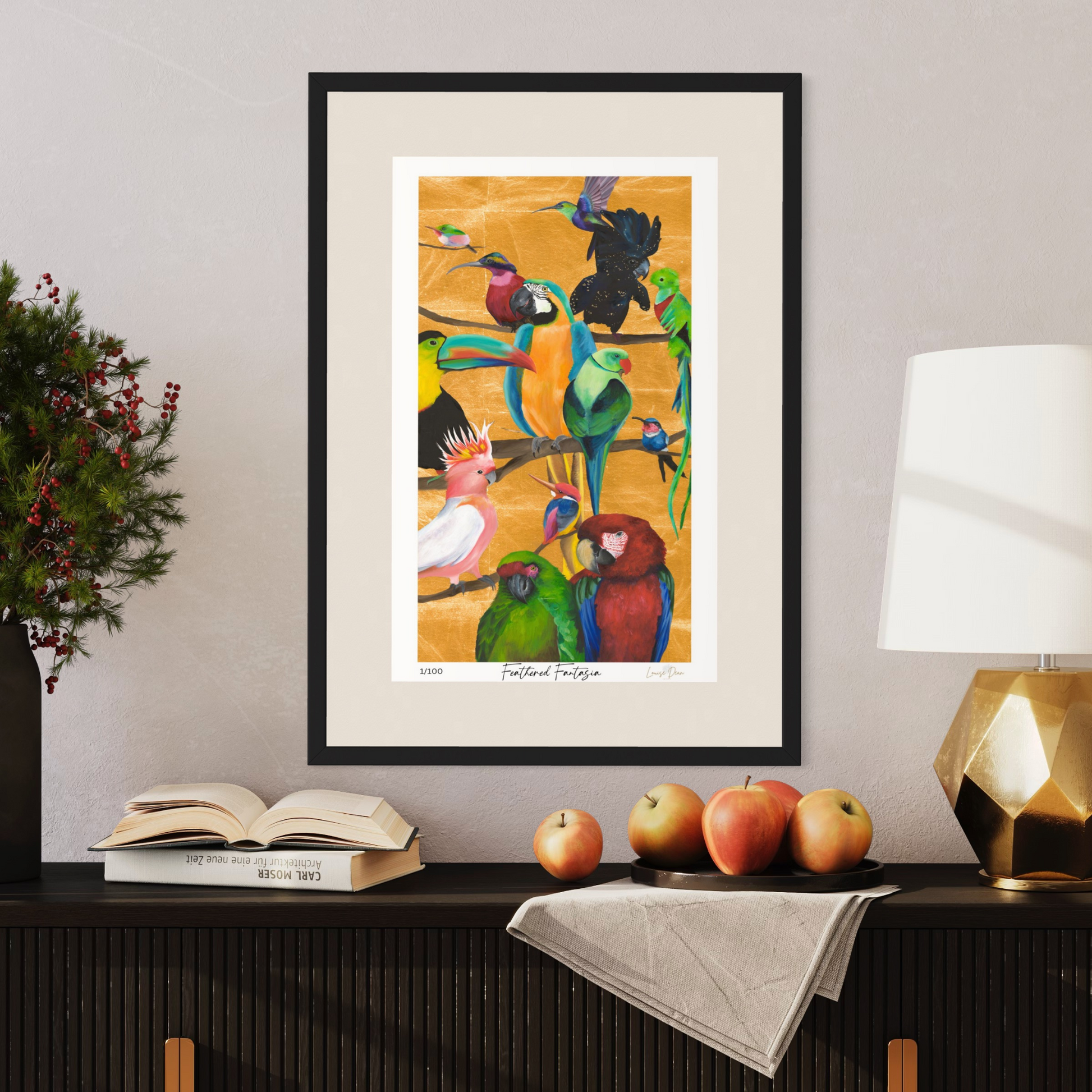 framed print of tropical birds