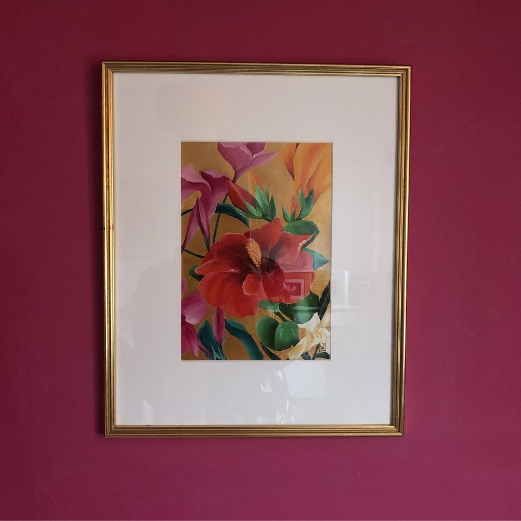Flowers of Greece, Framed Acrylic Painting