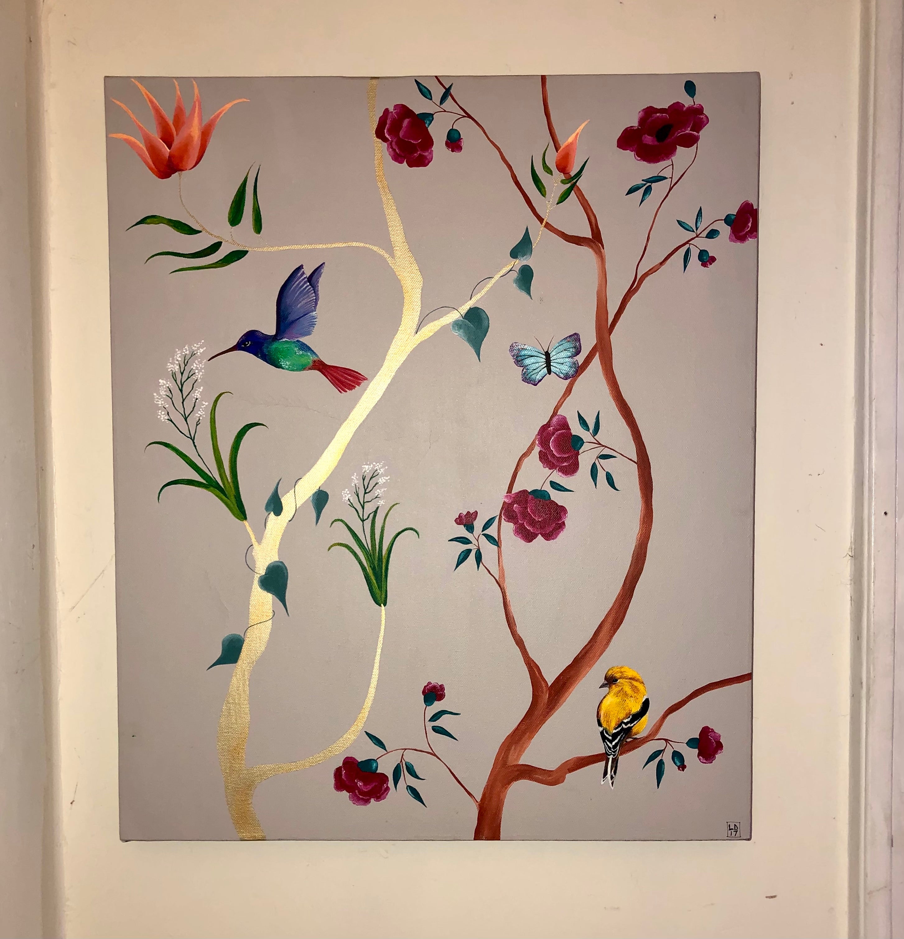 Designer Cushion Cover - Hummingbird