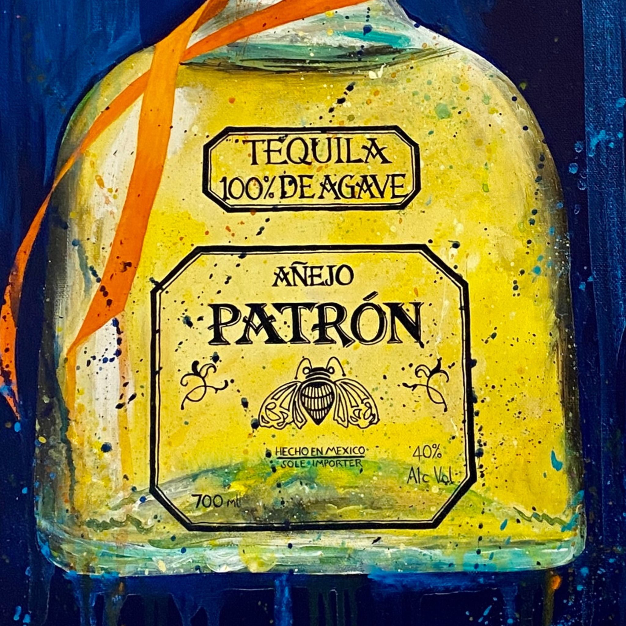 Tequila Bottle Art - Acrylic on Canvas