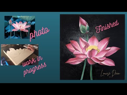Lotus Flower No.1 - with a glossy black background